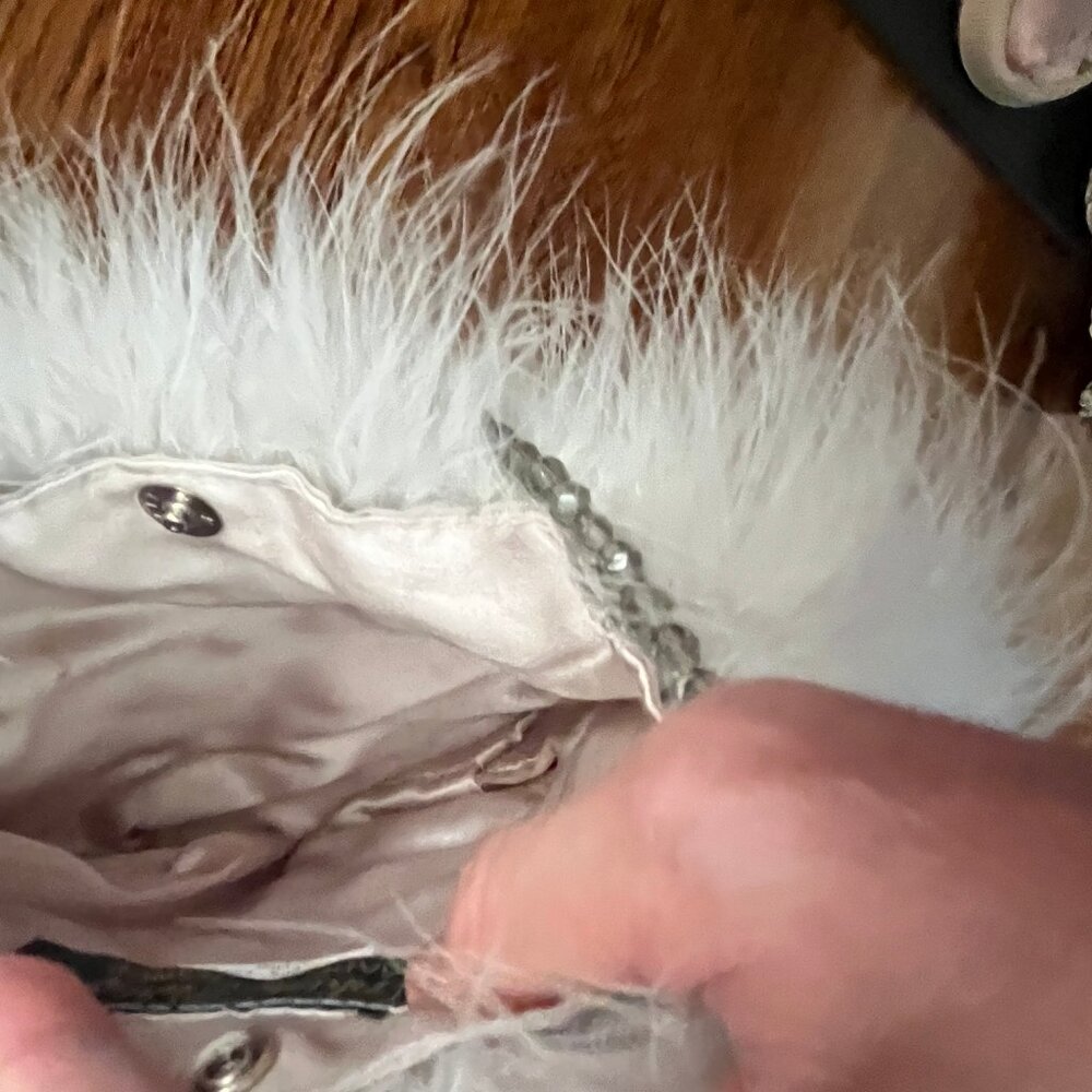 Gorgeous Vintage Delphine Pariente Made in France Feather Purse 1985 - EUC -Rare - Picture 9 of 16